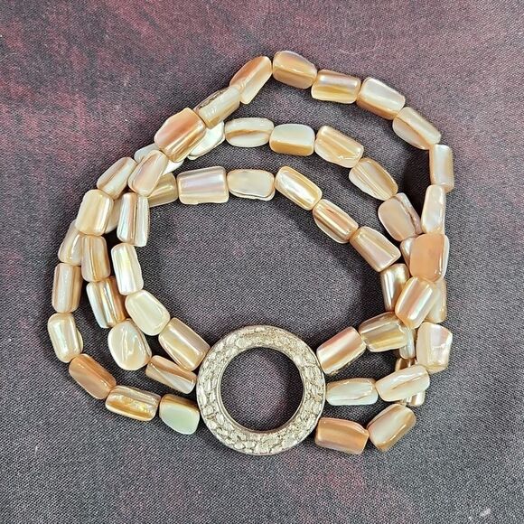 🩵Premier "Sandstone" Multistrand Beaded Bracelet - Picture 4 of 12